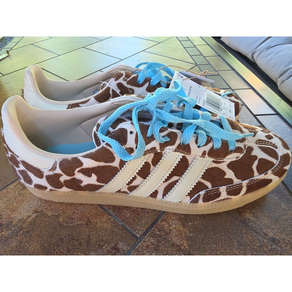 ADIDAS KI6669 WOMENS SAMBA OG GIRAFFE PRINT CRYSTAL LINEN Womens Size 9 NWT Fur
